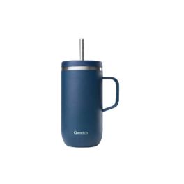 Taza Isotérmica asa y pajita Inox AZUL 660ml QWETC